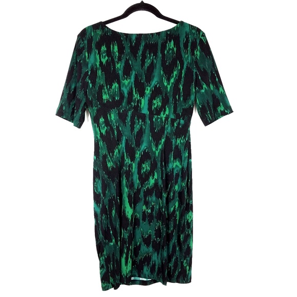 Connected Apparel Animal Print Faux Wrap Dress - Picture 4 of 6